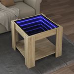 Casa si Gradina - Mobilier - Mese si birouri - Masute de cafea - Masuta de cafea cu LED stejar sonoma 53x53x45 cm lemn prelucrat - Infinity.ro