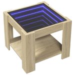 Casa si Gradina - Mobilier - Mese si birouri - Masute de cafea - Masuta de cafea cu LED stejar sonoma 53x53x45 cm lemn prelucrat - Infinity.ro