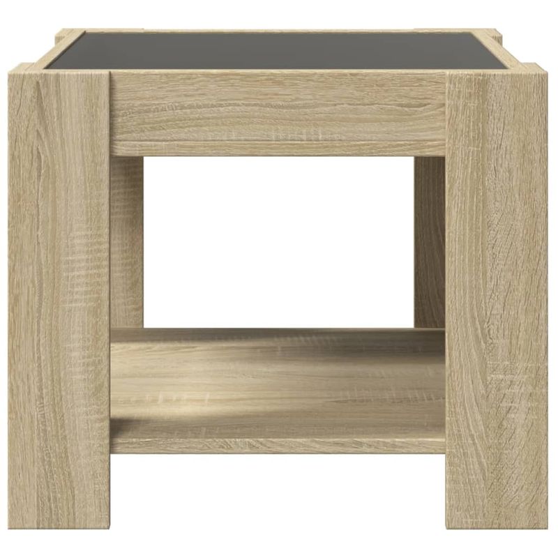 Casa si Gradina - Mobilier - Mese si birouri - Masute de cafea - Masuta de cafea cu LED stejar sonoma 53x53x45 cm lemn prelucrat - Infinity.ro