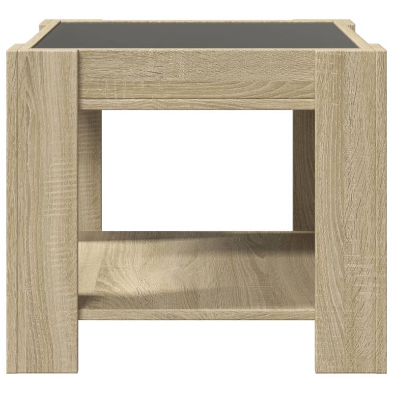 Casa si Gradina - Mobilier - Mese si birouri - Masute de cafea - Masuta de cafea cu LED stejar sonoma 53x53x45 cm lemn prelucrat - Infinity.ro
