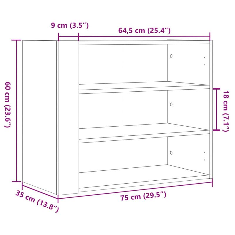 Casa si Gradina - Mobilier - Biblioteci si rafturi - Rafturi - Dulap de perete, stejar sonoma, 75x35x60 cm, lemn prelucrat - Infinity.ro