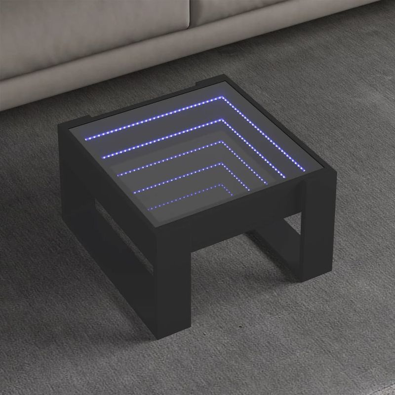 Casa si Gradina - Mobilier - Mese si birouri - Masute de cafea - Masuta de cafea cu LED infinity, negru, 50x53x30 cm - Infinity.ro
