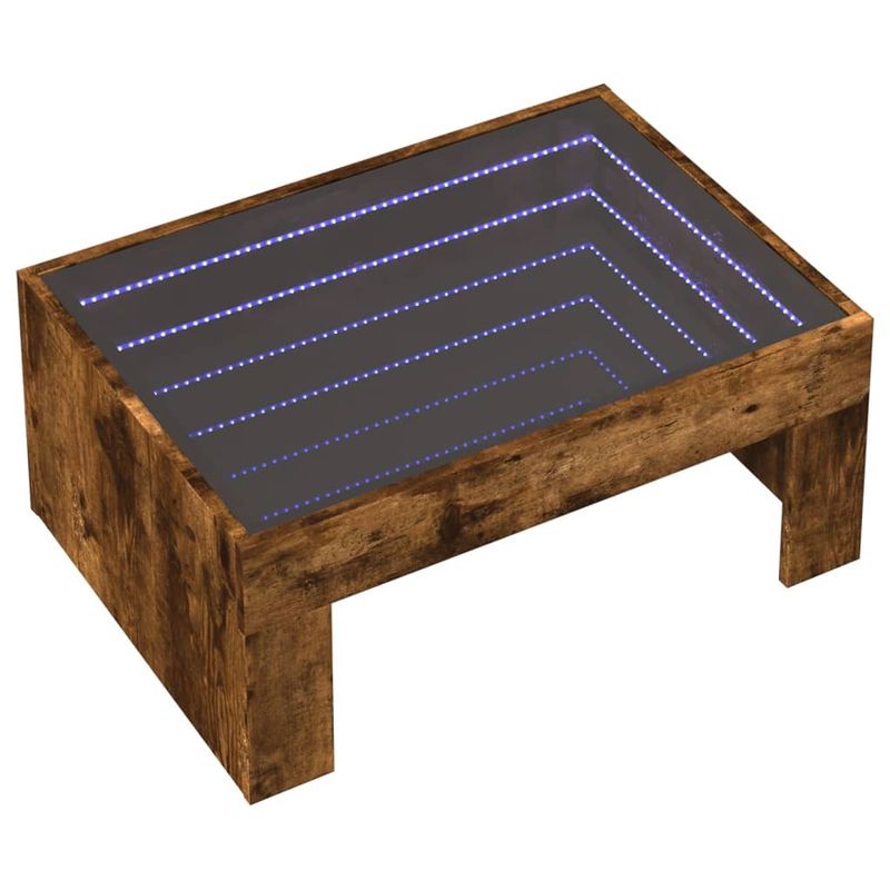 Casa si Gradina - Mobilier - Mese si birouri - Masute de cafea - Masuta de cafea cu LED infinity, stejar fumuriu, 70x50x30 cm - Infinity.ro