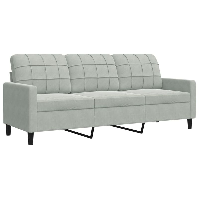 Casa si Gradina - Mobilier - Seturi de mobilier - Seturi living - Set de canapele cu perne, 2 piese, gri deschis, catifea - Infinity.ro