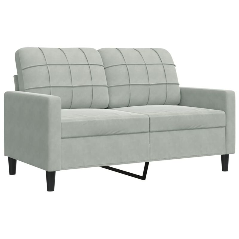 Casa si Gradina - Mobilier - Seturi de mobilier - Seturi living - Set de canapele cu perne, 2 piese, gri deschis, catifea - Infinity.ro