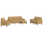 Casa si Gradina - Mobilier - Seturi de mobilier - Seturi living - Set de canapele cu perne/rulouri, 4 piese, maro, catifea - Infinity.ro