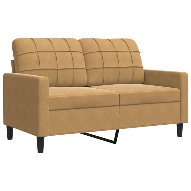 Casa si Gradina - Mobilier - Seturi de mobilier - Seturi living - Set de canapele cu perne/rulouri, 4 piese, maro, catifea - Infinity.ro