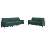 Casa si Gradina - Mobilier - Seturi de mobilier - Seturi living - Set canapele cu perne/rulouri, 2 piese, verde inchis, catifea - Infinity.ro