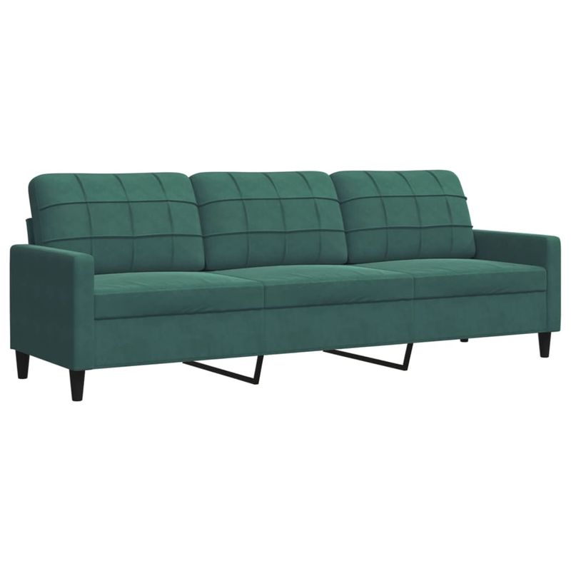 Casa si Gradina - Mobilier - Seturi de mobilier - Seturi living - Set canapele cu perne/rulouri, 2 piese, verde inchis, catifea - Infinity.ro