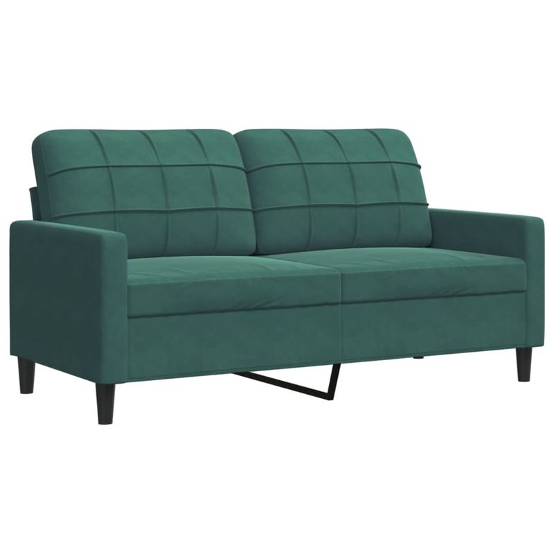 Casa si Gradina - Mobilier - Seturi de mobilier - Seturi living - Set canapele cu perne/rulouri, 2 piese, verde inchis, catifea - Infinity.ro