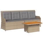 Casa si Gradina - Gradina si terasa - Mobilier exterior - Seturi mobila gradina - Set mobilier de gradina cu perne, 3 piese, bej, poliratan - Infinity.ro