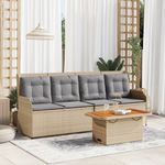 Casa si Gradina - Gradina si terasa - Mobilier exterior - Seturi mobila gradina - Set mobilier de gradina cu perne, 3 piese, bej, poliratan - Infinity.ro