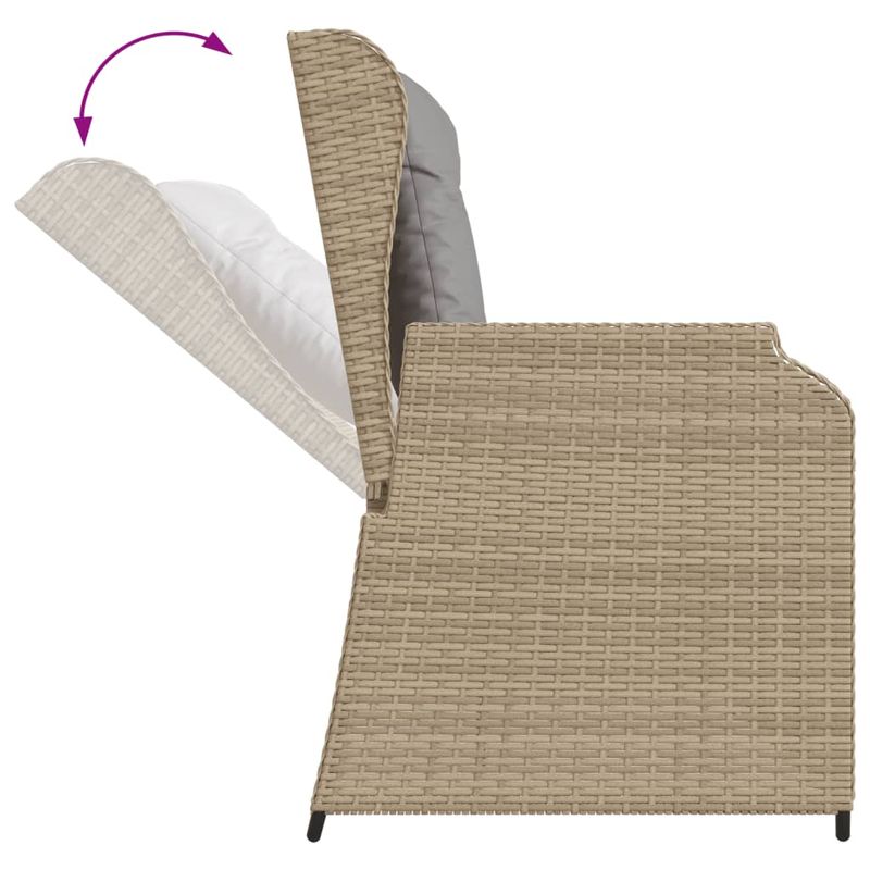 Casa si Gradina - Gradina si terasa - Mobilier exterior - Seturi mobila gradina - Set mobilier de gradina cu perne, 3 piese, bej, poliratan - Infinity.ro