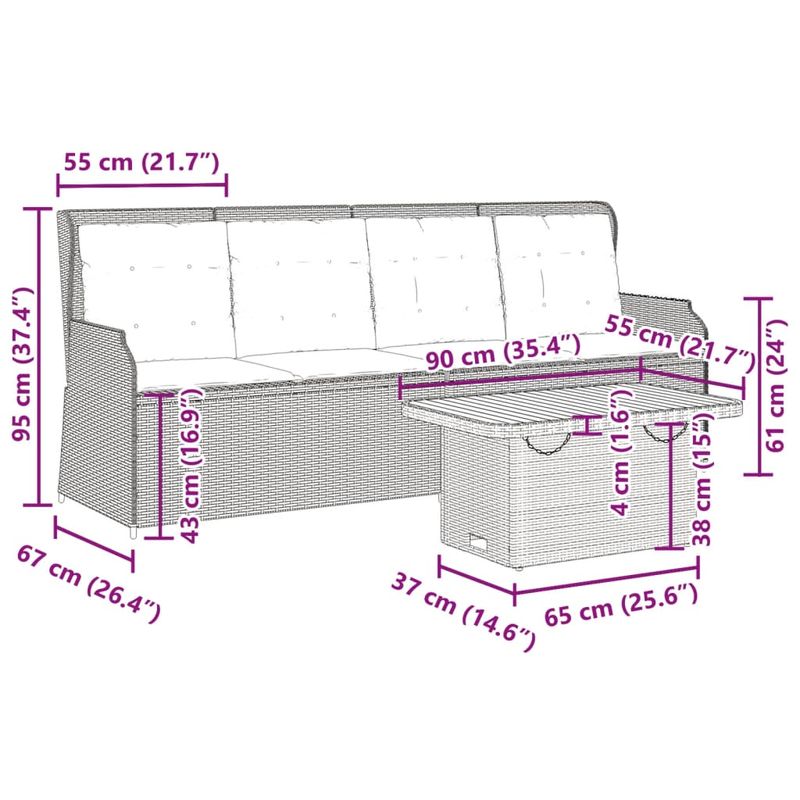 Casa si Gradina - Gradina si terasa - Mobilier exterior - Seturi mobila gradina - Set mobilier de gradina cu perne, 3 piese, bej, poliratan - Infinity.ro