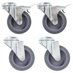 Casa si Gradina - Constructii - Depozitare, transport si protectie - Accesorii echipamente pentru transport si ridicat - Roti pivotante cu gaura pentru surub, 4 buc., 75 mm - Infinity.ro