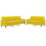 Casa si Gradina - Mobilier - Seturi de mobilier - Seturi living - Set de canapele cu perne, 2 piese, galben, catifea - Infinity.ro
