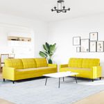 Casa si Gradina - Mobilier - Seturi de mobilier - Seturi living - Set de canapele cu perne, 2 piese, galben, catifea - Infinity.ro