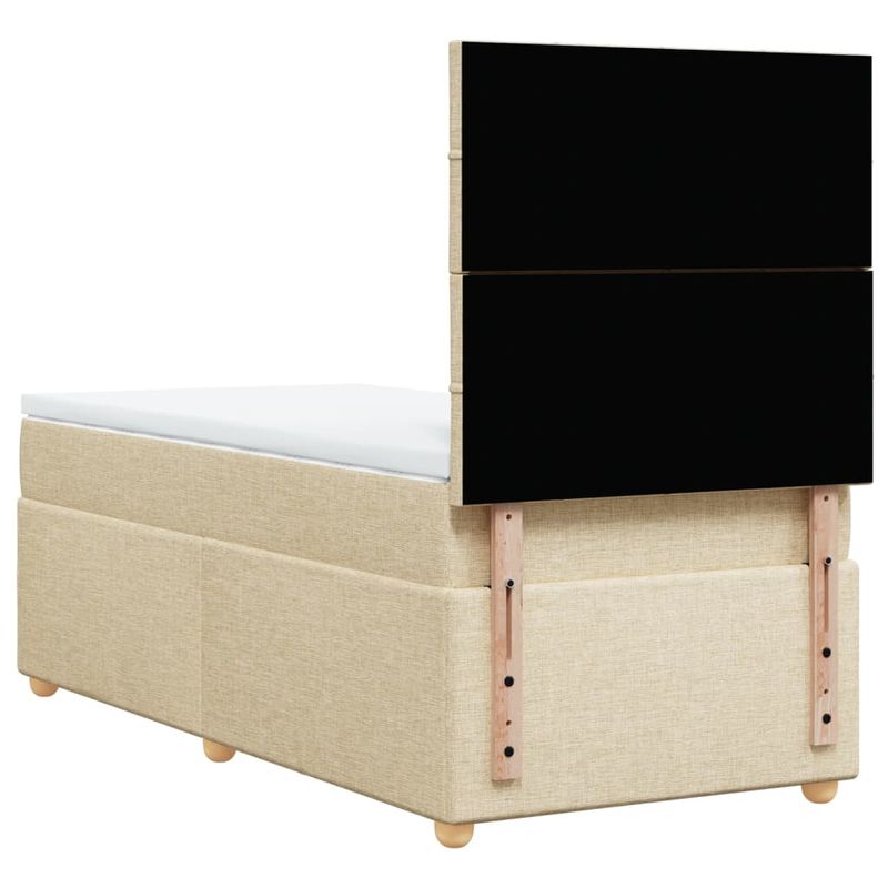 Casa si Gradina - Mobilier - Paturi si accesorii - Paturi - Pat box spring cu saltea, crem, 100x200 cm, textil - Infinity.ro