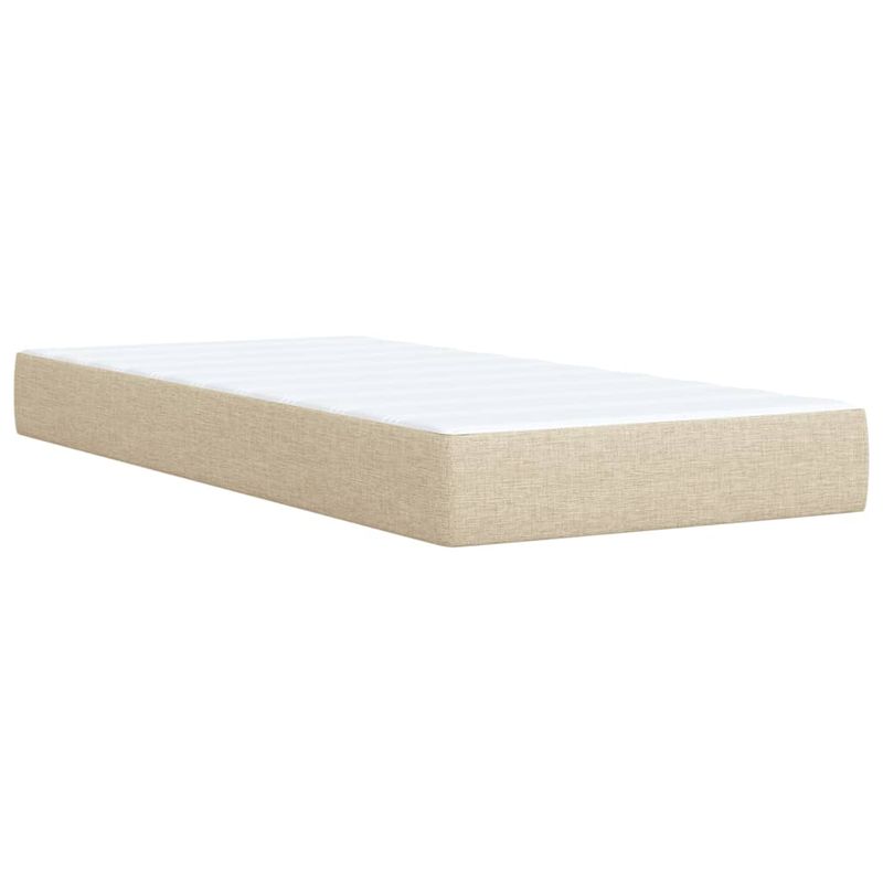 Casa si Gradina - Mobilier - Paturi si accesorii - Paturi - Pat box spring cu saltea, crem, 100x200 cm, textil - Infinity.ro