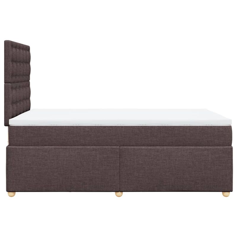 Casa si Gradina - Mobilier - Paturi si accesorii - Paturi - Pat box spring cu saltea, maro inchis, 120x200 cm, textil - Infinity.ro