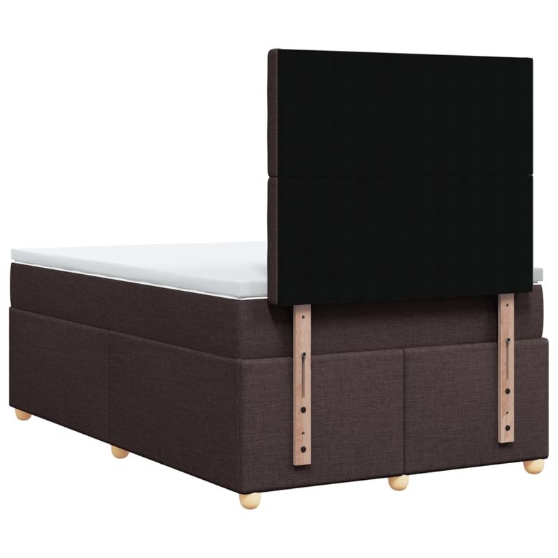 Casa si Gradina - Mobilier - Paturi si accesorii - Paturi - Pat box spring cu saltea, maro inchis, 120x200 cm, textil - Infinity.ro