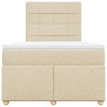 Casa si Gradina - Mobilier - Paturi si accesorii - Paturi - Pat box spring cu saltea, crem, 120x200 cm, textil - Infinity.ro