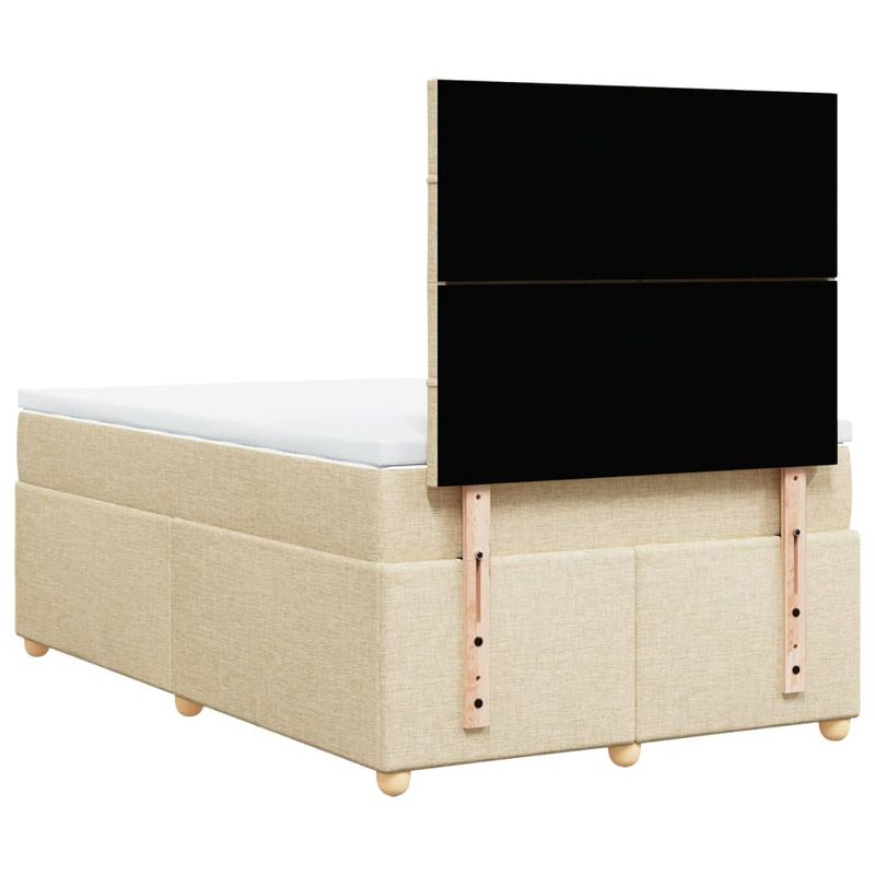 Casa si Gradina - Mobilier - Paturi si accesorii - Paturi - Pat box spring cu saltea, crem, 120x200 cm, textil - Infinity.ro