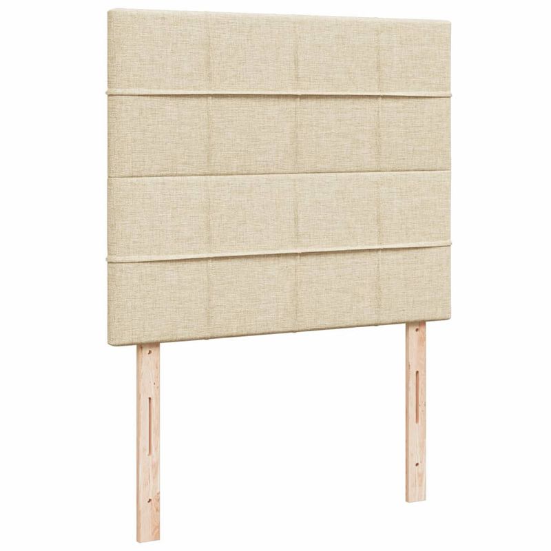 Casa si Gradina - Mobilier - Paturi si accesorii - Paturi - Pat box spring cu saltea, crem, 120x200 cm, textil - Infinity.ro