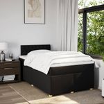 Casa si Gradina - Mobilier - Paturi si accesorii - Paturi - Pat box spring cu saltea, negru, 120x200 cm, textil - Infinity.ro