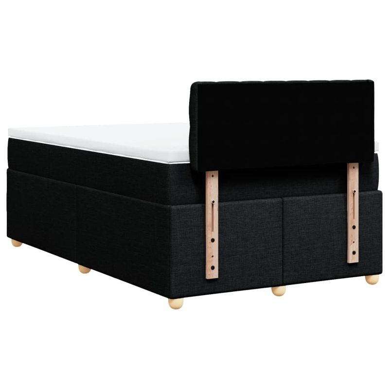 Casa si Gradina - Mobilier - Paturi si accesorii - Paturi - Pat box spring cu saltea, negru, 120x200 cm, textil - Infinity.ro