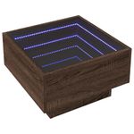 Casa si Gradina - Mobilier - Mese si birouri - Masute de cafea - Masuta de cafea cu LED stejar maro 50x50x30 cm lemn prelucrat - Infinity.ro