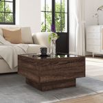 Casa si Gradina - Mobilier - Mese si birouri - Masute de cafea - Masuta de cafea cu LED stejar maro 50x50x30 cm lemn prelucrat - Infinity.ro