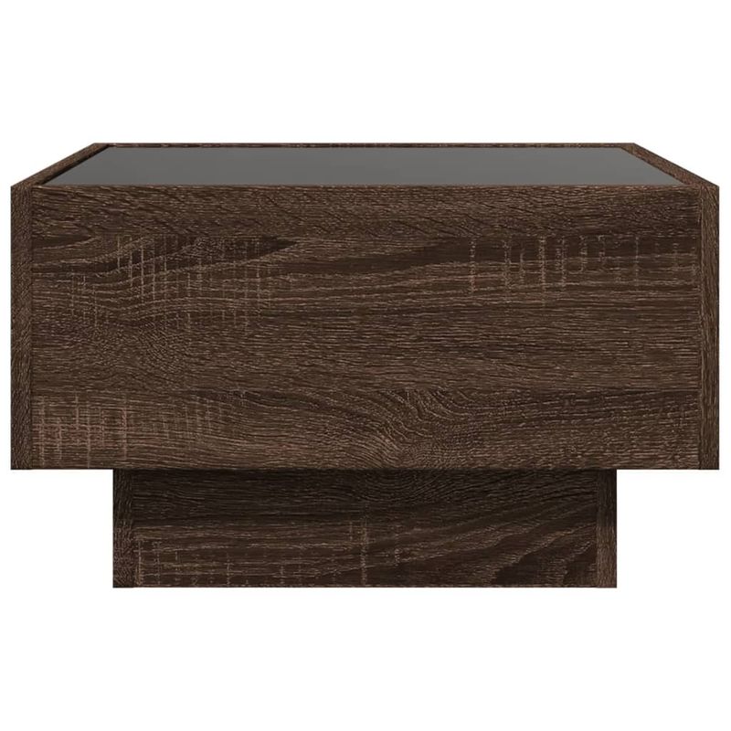Casa si Gradina - Mobilier - Mese si birouri - Masute de cafea - Masuta de cafea cu LED stejar maro 50x50x30 cm lemn prelucrat - Infinity.ro