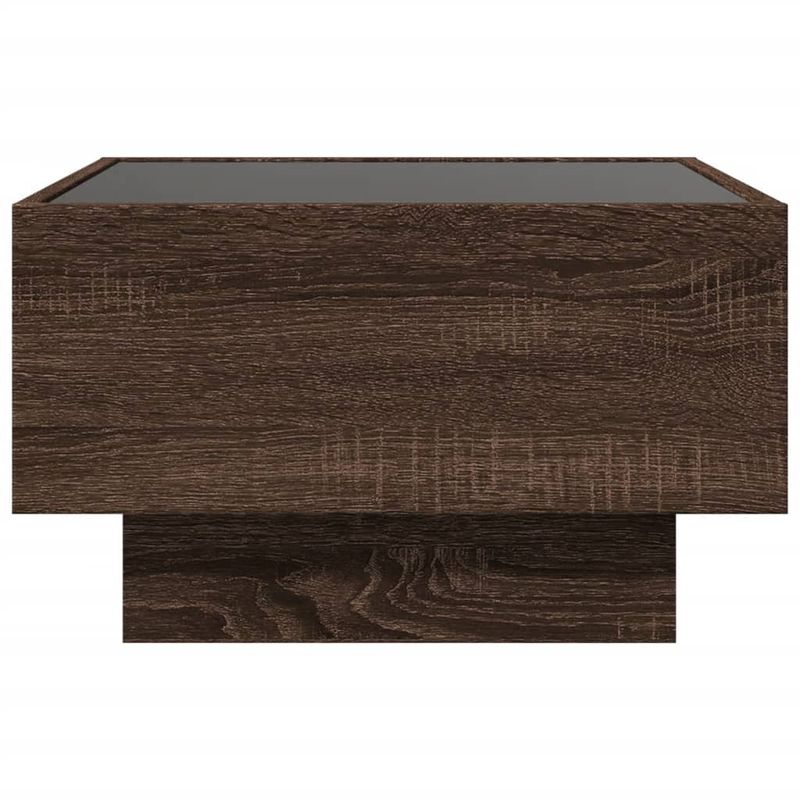 Casa si Gradina - Mobilier - Mese si birouri - Masute de cafea - Masuta de cafea cu LED stejar maro 50x50x30 cm lemn prelucrat - Infinity.ro