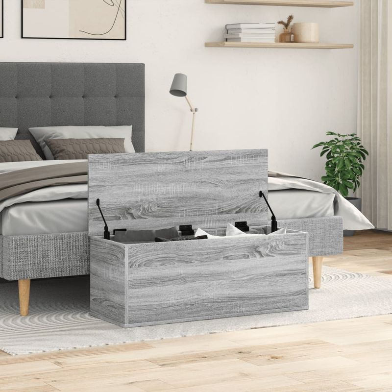 Casa si Gradina - Mobilier - Organizare si depozitare - Cutii depozitare - Cutie de depozitare, gri sonoma, 90x35x35 cm, lemn prelucrat - Infinity.ro