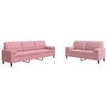 Casa si Gradina - Mobilier - Seturi de mobilier - Seturi living - Set canapele cu perne/rulouri, 2 piese, roz, catifea - Infinity.ro