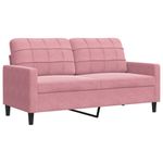 Casa si Gradina - Mobilier - Seturi de mobilier - Seturi living - Set canapele cu perne/rulouri, 2 piese, roz, catifea - Infinity.ro