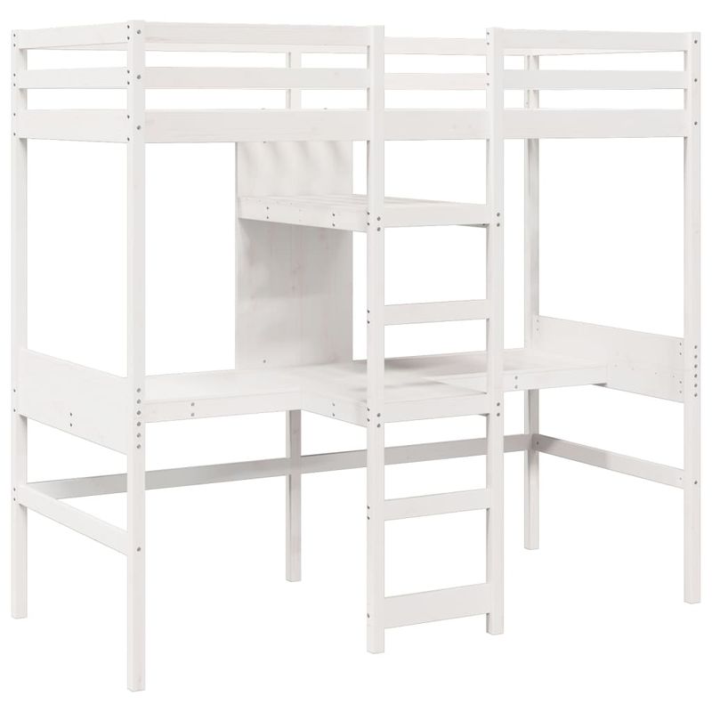 Casa si Gradina - Mobilier - Paturi si accesorii - Paturi - Cadru pat supraetajat fara saltea alb 90x190cm cm lemn masiv pin - Infinity.ro