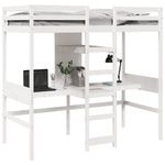 Casa si Gradina - Mobilier - Paturi si accesorii - Paturi - Cadru pat supraetajat fara saltea alb 90x190cm cm lemn masiv pin - Infinity.ro