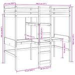 Casa si Gradina - Mobilier - Paturi si accesorii - Paturi - Cadru pat supraetajat fara saltea alb 90x190cm cm lemn masiv pin - Infinity.ro