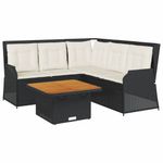 Casa si Gradina - Gradina si terasa - Mobilier exterior - Seturi mobila gradina - Set mobilier relaxare gradina 4 piese cu perne poliratan negru - Infinity.ro