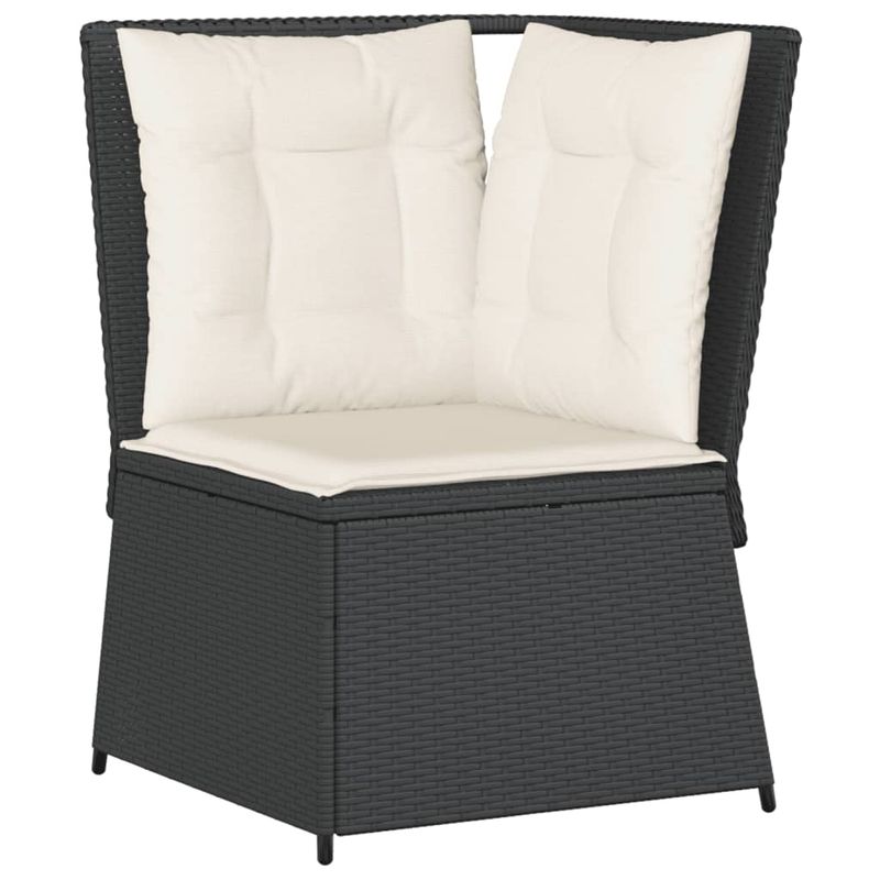 Casa si Gradina - Gradina si terasa - Mobilier exterior - Seturi mobila gradina - Set mobilier relaxare gradina 4 piese cu perne poliratan negru - Infinity.ro