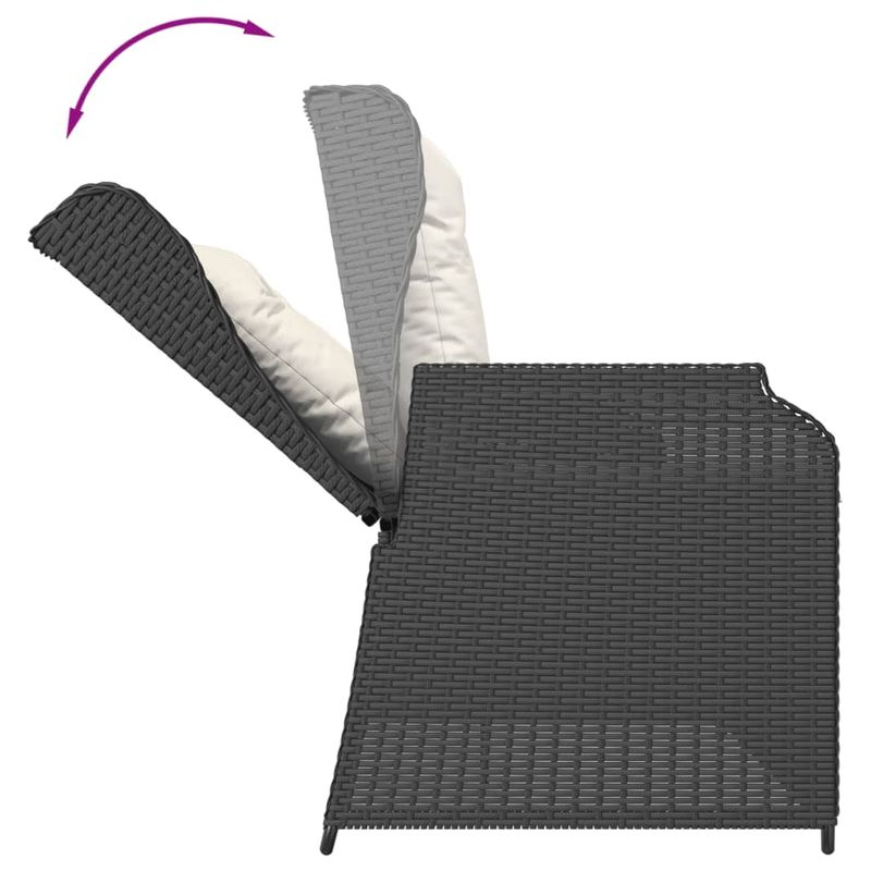 Casa si Gradina - Gradina si terasa - Mobilier exterior - Seturi mobila gradina - Set mobilier relaxare gradina 4 piese cu perne poliratan negru - Infinity.ro