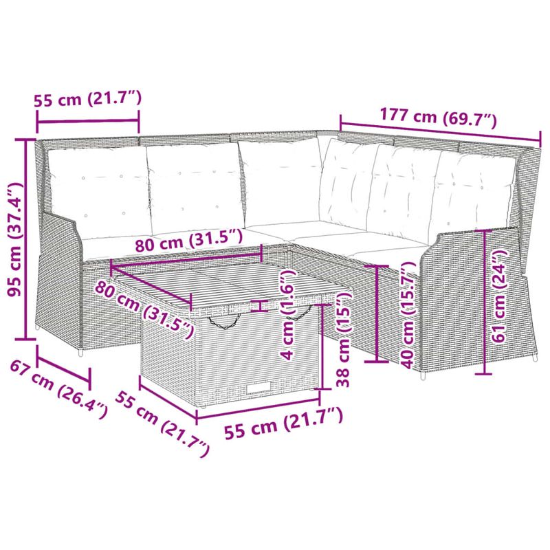Casa si Gradina - Gradina si terasa - Mobilier exterior - Seturi mobila gradina - Set mobilier relaxare gradina 4 piese cu perne poliratan negru - Infinity.ro