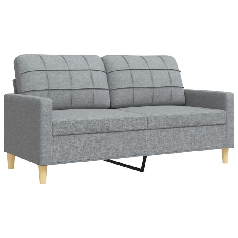 Casa si Gradina - Mobilier - Seturi de mobilier - Seturi living - Set canapele cu taburet, 3 piese, gri deschis, textil - Infinity.ro