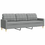 Casa si Gradina - Mobilier - Seturi de mobilier - Seturi living - Set canapele cu taburet, 3 piese, gri deschis, textil - Infinity.ro