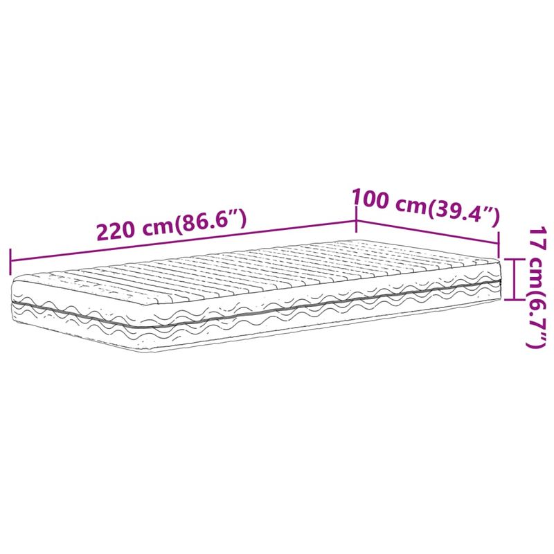 Casa si Gradina - Mobilier - Saltele si somiere - Saltele - Saltea din spuma, alb, 100x220 cm, duritate H2 H3 - Infinity.ro