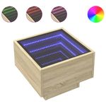 Casa si Gradina - Mobilier - Comode si corpuri - Noptiere - Noptiera cu LED infinity, stejar sonoma, 40x40x30 cm - Infinity.ro