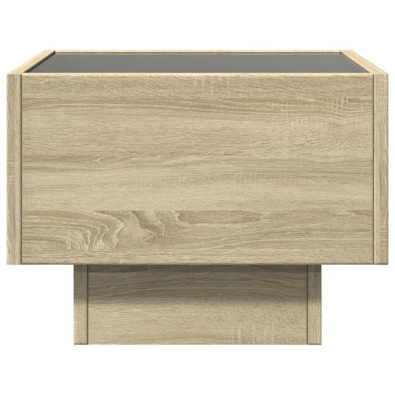 Casa si Gradina - Mobilier - Comode si corpuri - Noptiere - Noptiera cu LED infinity, stejar sonoma, 40x40x30 cm - Infinity.ro