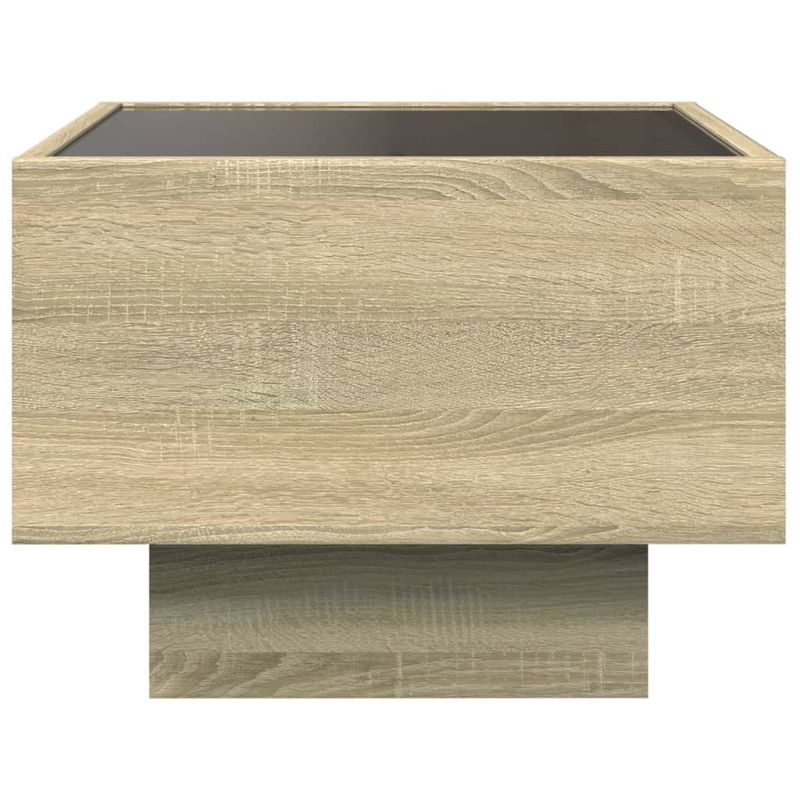 Casa si Gradina - Mobilier - Comode si corpuri - Noptiere - Noptiera cu LED infinity, stejar sonoma, 40x40x30 cm - Infinity.ro